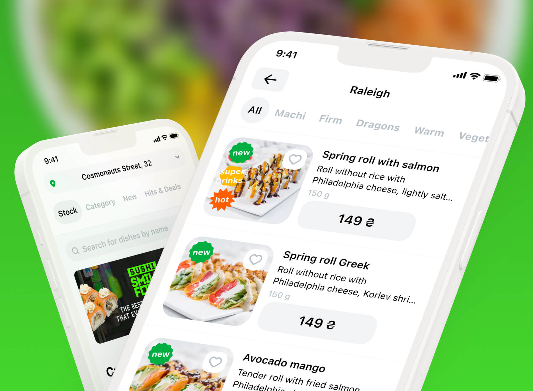 Mobile application of the international food delivery service SmileFood